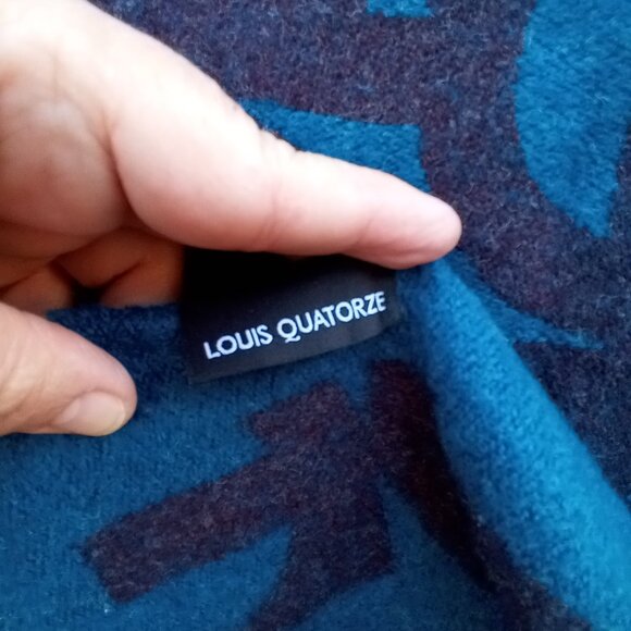 Louis Quatorze Scarf Fringe Edge Monograms Multicolor Size 24" x 72" - Picture 6 of 6